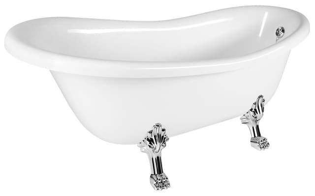 RETRO wolnostojąca wanna 168x76,2x70cm, biała, nogi chrom