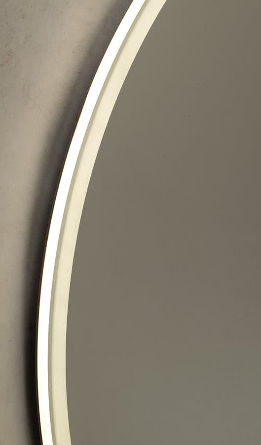 VISO okrągłe lustro z oświetleniem LED, ø 70cm, półką, biały mat