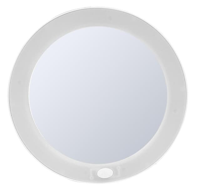 MULAN Lusterko kosmetyczne z przyssawkami, średnica 127mm, LED, biały