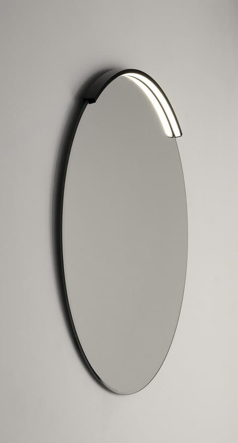 MOON LED oświetlenie 7,5W, 230V, 502x12x22mm, R350mm, czarny mat