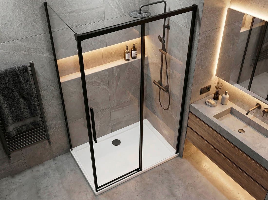 LUXOR BLACK kabina prysznicowa prostokątna 1100x800mm wariant L/P