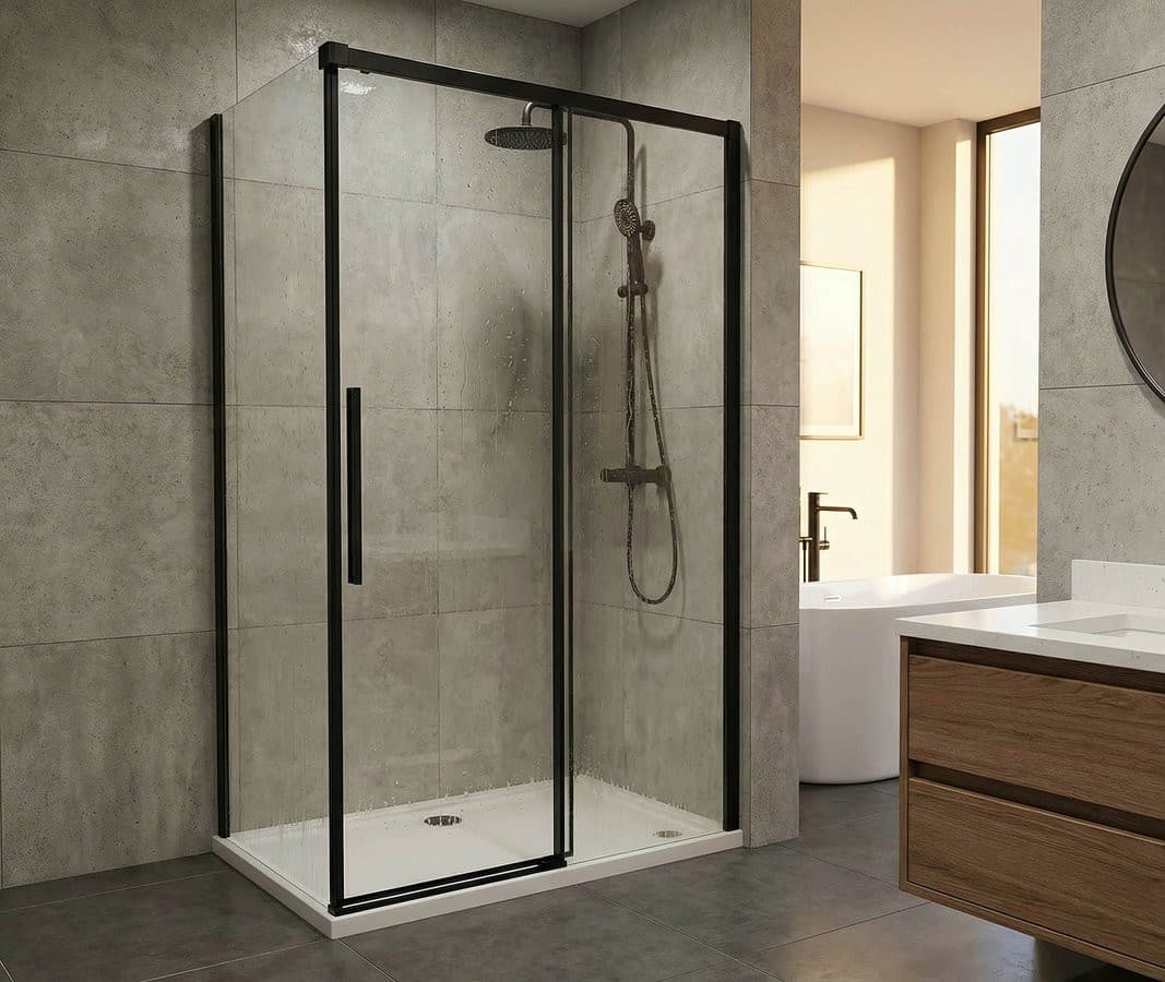 LUXOR BLACK kabina prysznicowa prostokątna 1500x800mm wariant L/P