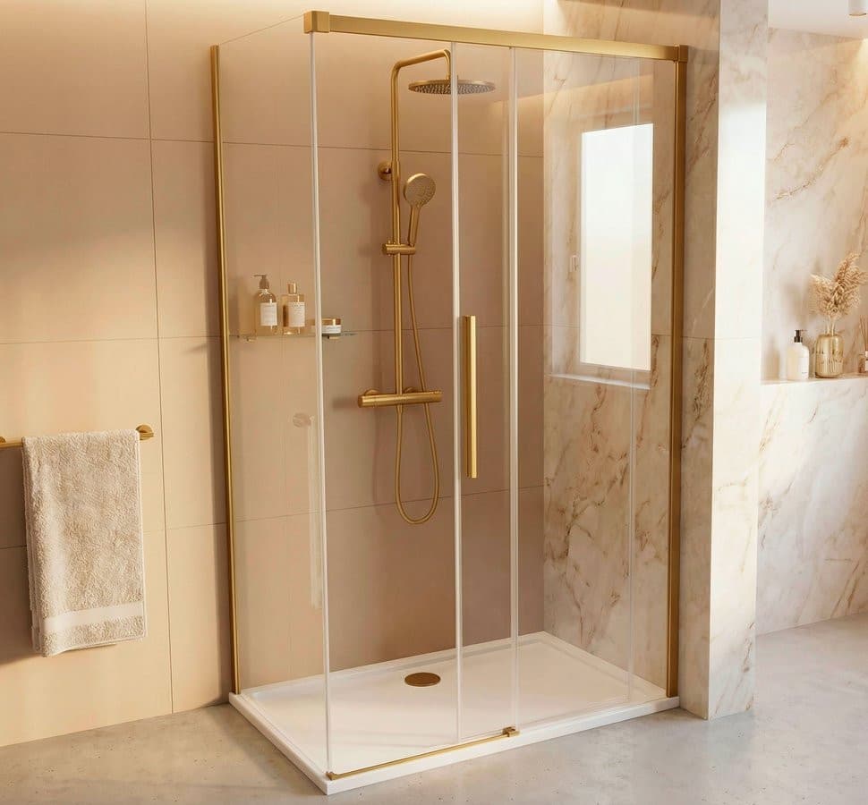 LUXOR GOLD MATT kabina prysznicowa prostokątna 1200x800mm wariant L/P