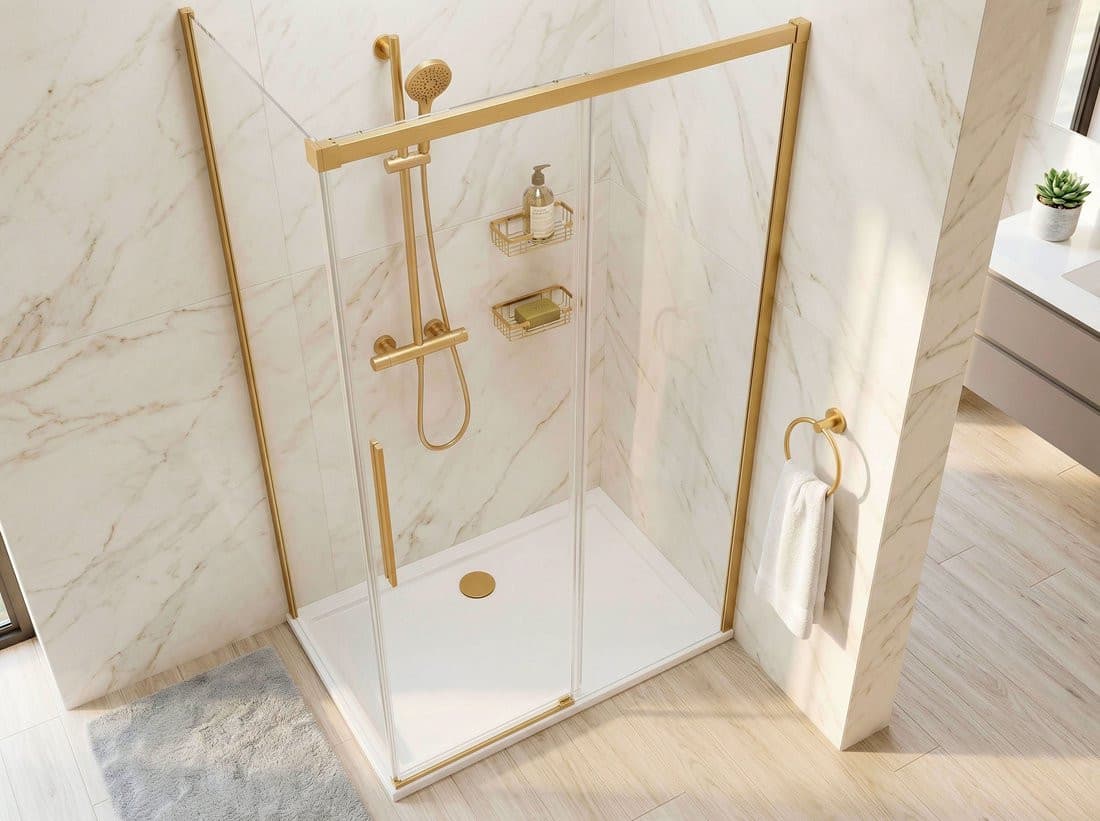 LUXOR GOLD MATT kabina prysznicowa prostokątna 1400x1000mm wariant L/P
