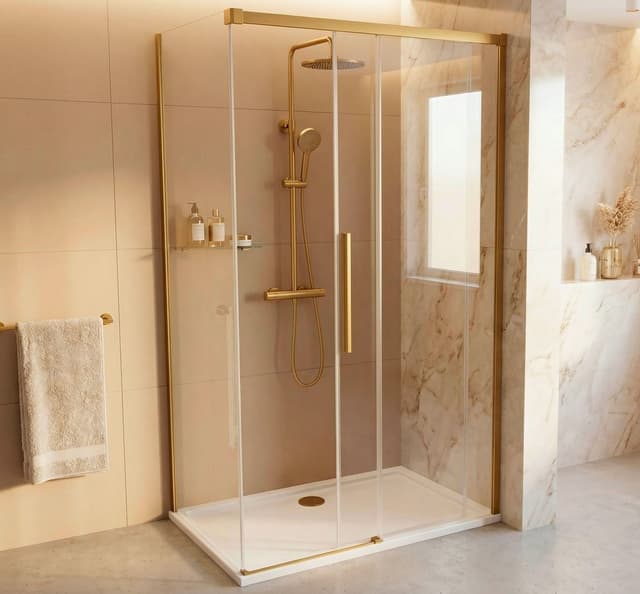 LUXOR GOLD MATT kabina prysznicowa prostokątna 1500x800mm wariant L/P