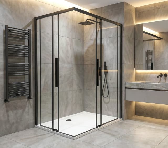 LUXOR BLACK kabina prysznicowa prostokątna 1000x900mm wariant L/P, wejście z rogu