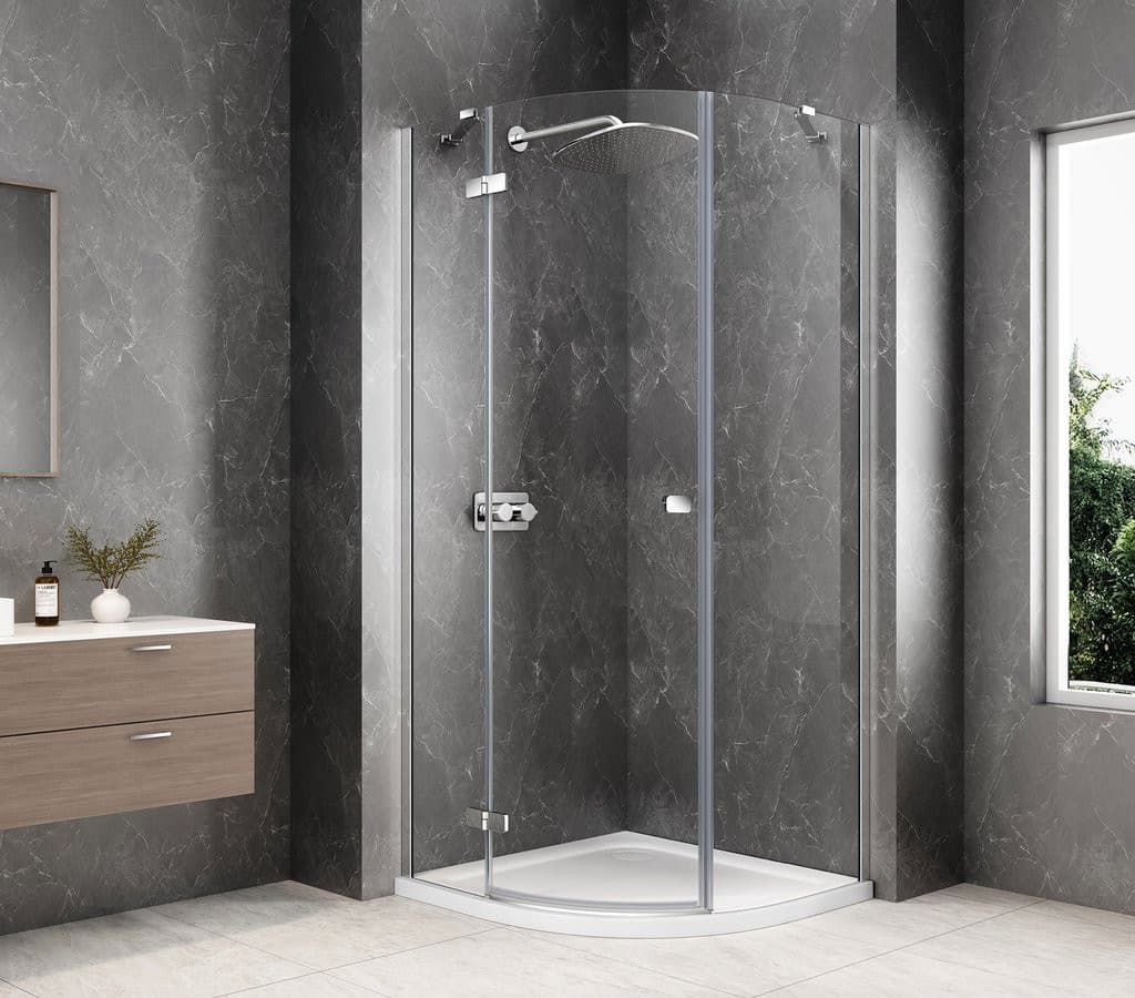 GLOBE CHROME kabina prysznicowa półokrągła 1000x1000mm, szkło czyste, lewe