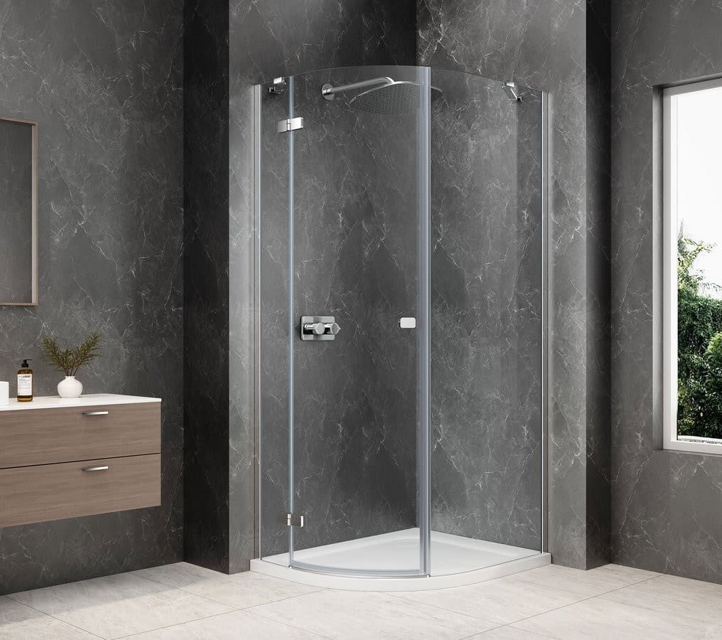 GLOBE CHROME kabina prysznicowa półokrągła 800x900mm, szkło czyste, lewe