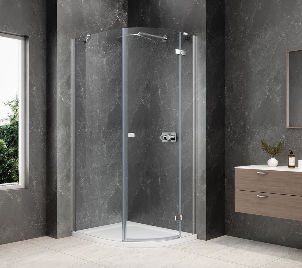 GLOBE CHROME kabina prysznicowa półokrągła 800x900mm, szkło czyste, prawe
