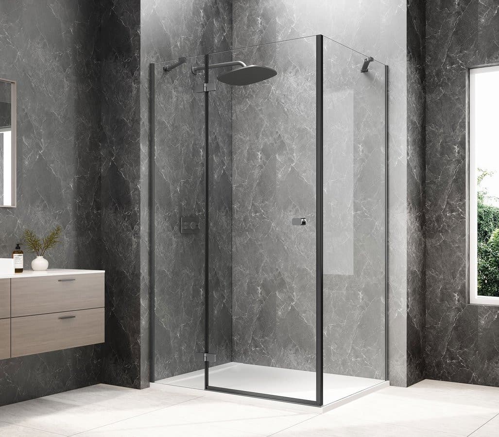 GLOBE GUN METAL prostokątna kabina prysznicowa 1100x1000mm, szkło czyste, lewe