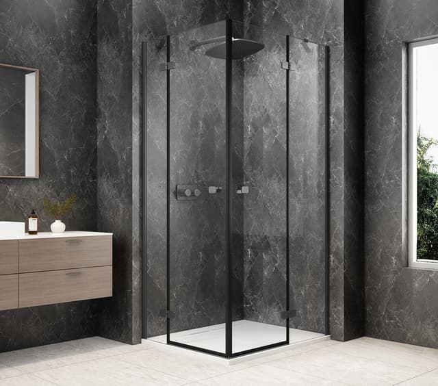 GLOBE GUN METAL prostokątna kabina prysznicowa 1200x1000mm, wejście z rogu, szkło czyste
