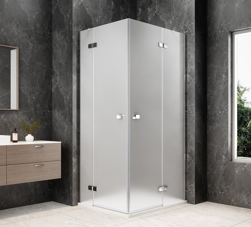 GLOBE CHROME prostokątna kabina prysznicowa 1200x900mm, wejście z rogu, szkło matowe
