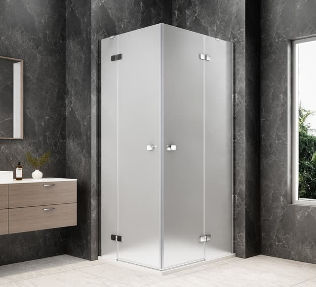 GLOBE CHROME prostokątna kabina prysznicowa 1200x900mm, wejście z rogu, szkło matowe