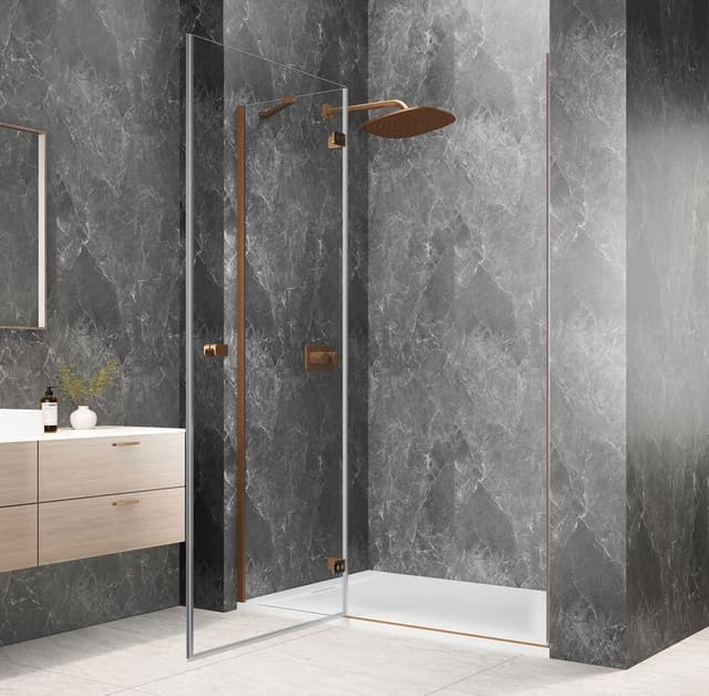 GLOBE COPPER MATT drzwi prysznicowe do wnęki 800mm, szkło czyste, lewe