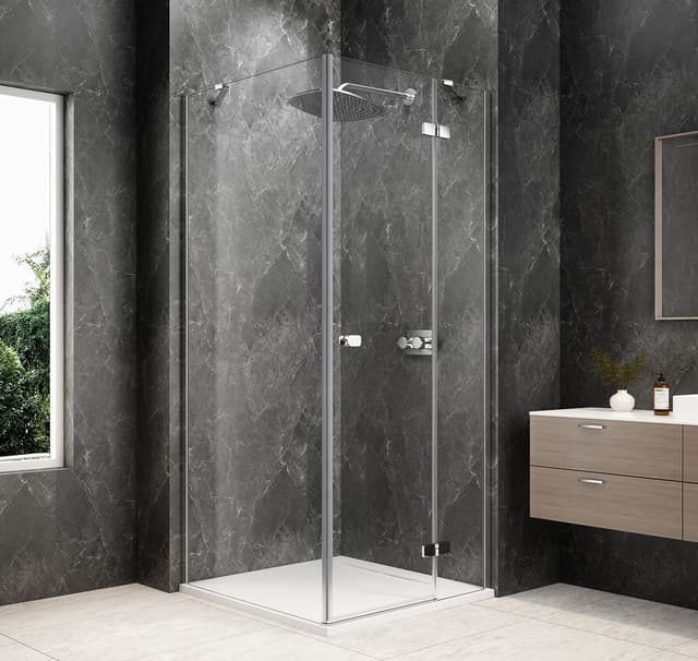 GLOBE CHROME kwadratowa kabina prysznicowa 900x900mm, szkło czyste, prawe