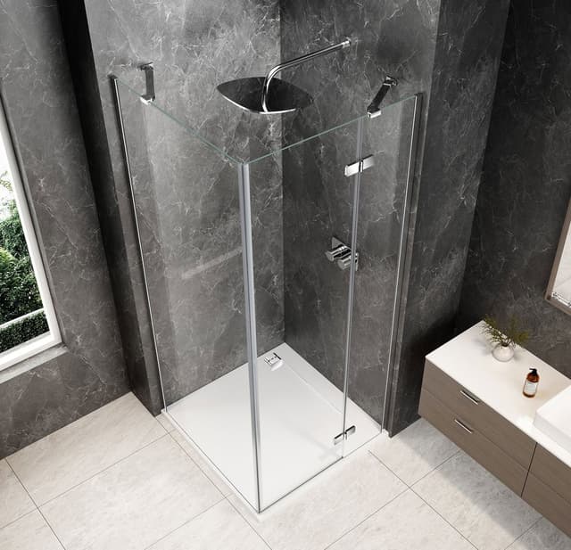 GLOBE CHROME kwadratowa kabina prysznicowa 1000x1000mm, szkło czyste, prawe