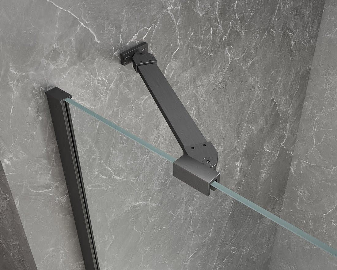 GLOBE GUN METAL kwadratowa kabina prysznicowa 900x900mm, szkło matowe, lewe