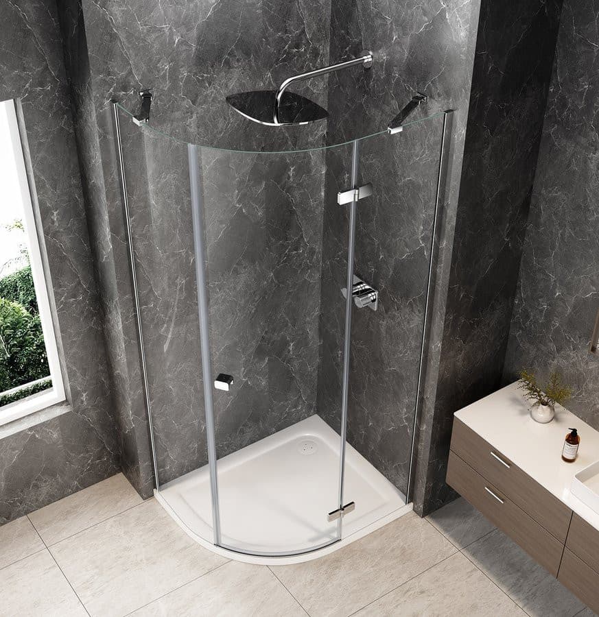 GLOBE CHROME kabina prysznicowa półokrągła 1000x800mm, szkło czyste, prawe