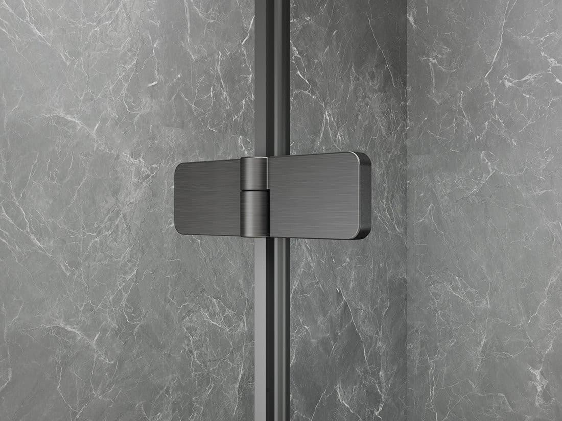 GLOBE GUN METAL kabina prysznicowa półokrągła 1000x800mm, szkło czyste, prawe