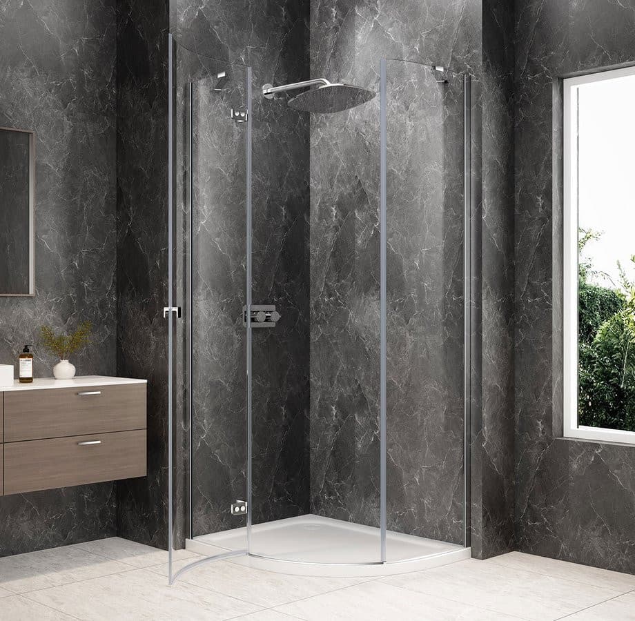 GLOBE CHROME kabina prysznicowa półokrągła 1000x900mm, szkło czyste, lewe