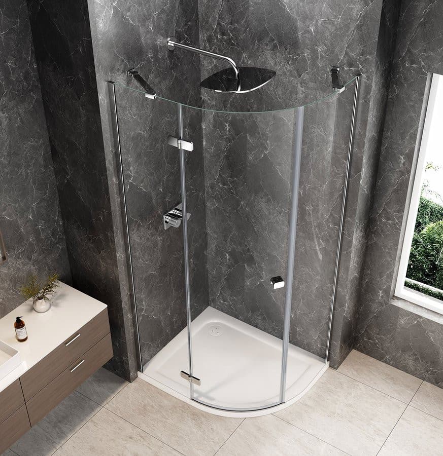 GLOBE CHROME kabina prysznicowa półokrągła 1000x900mm, szkło czyste, lewe