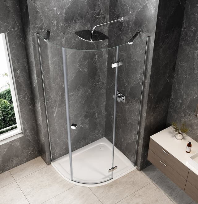 GLOBE CHROME kabina prysznicowa półokrągła 1000x900mm, szkło czyste, prawe