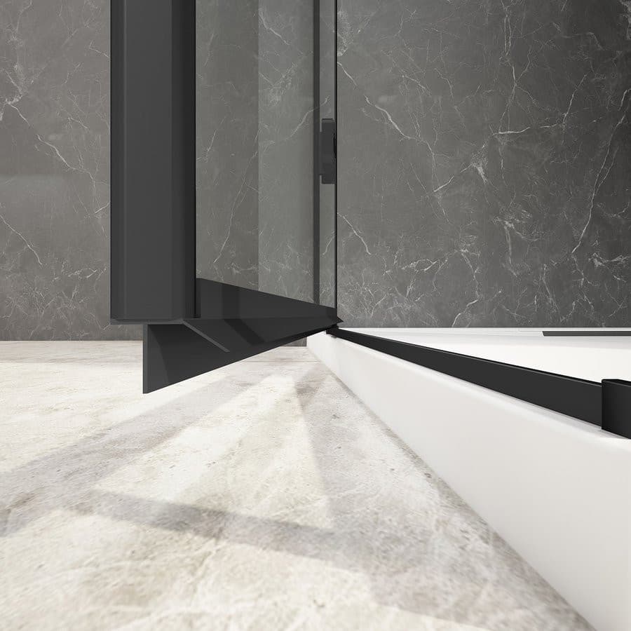 GLOBE BLACK kabina prysznicowa półokrągła 1000x900mm, szkło czyste, prawe