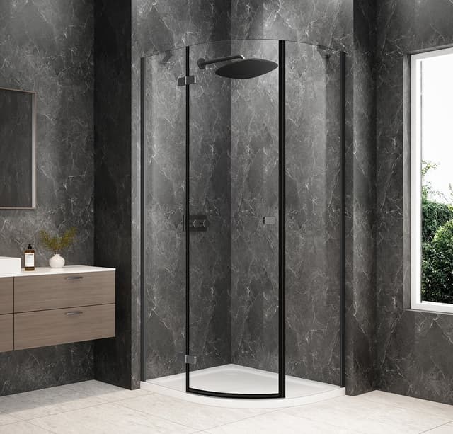 GLOBE GUN METAL kabina prysznicowa półokrągła 1000x900mm, szkło czyste, lewe