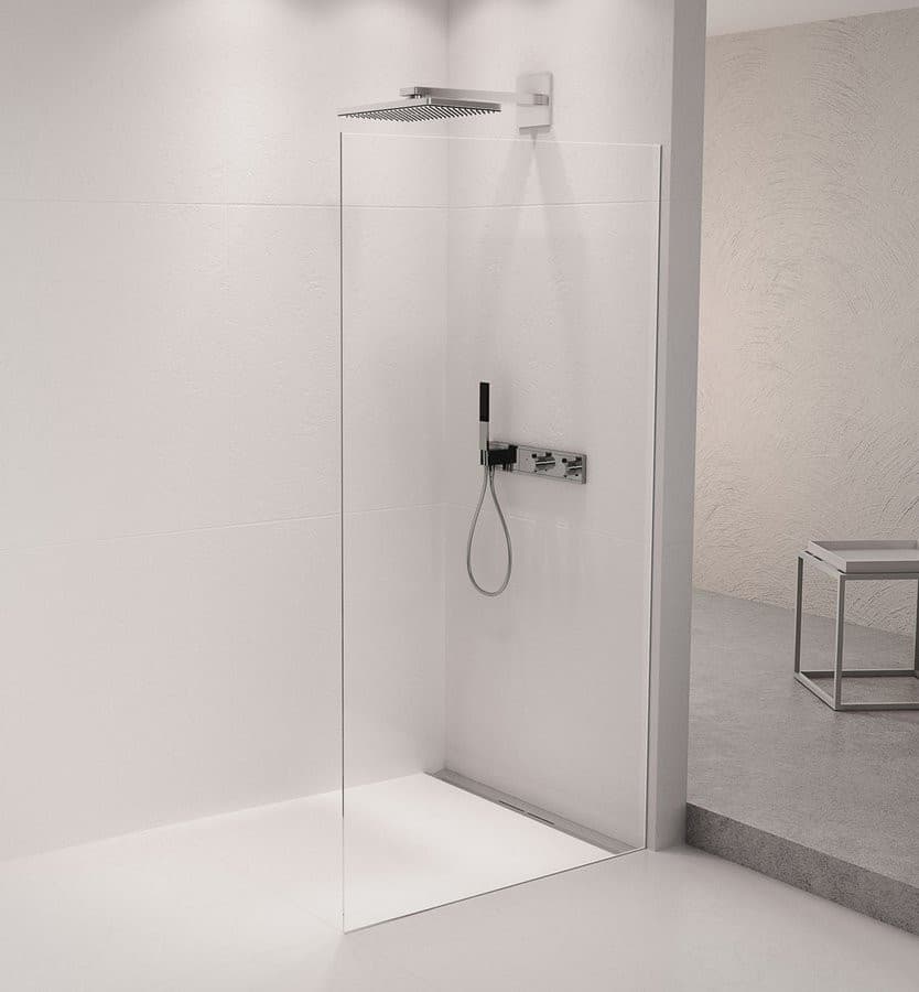ARCHITEX zestaw do mocowania szkła podłoga-ściana, 1615x2105mm, polerowany aluminium
