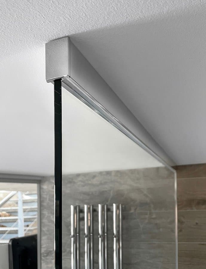 ARCHITEX zestaw do mocowania szkła, ściana-podłoga-sufit, 1615x2600mm, polerowane aluminium