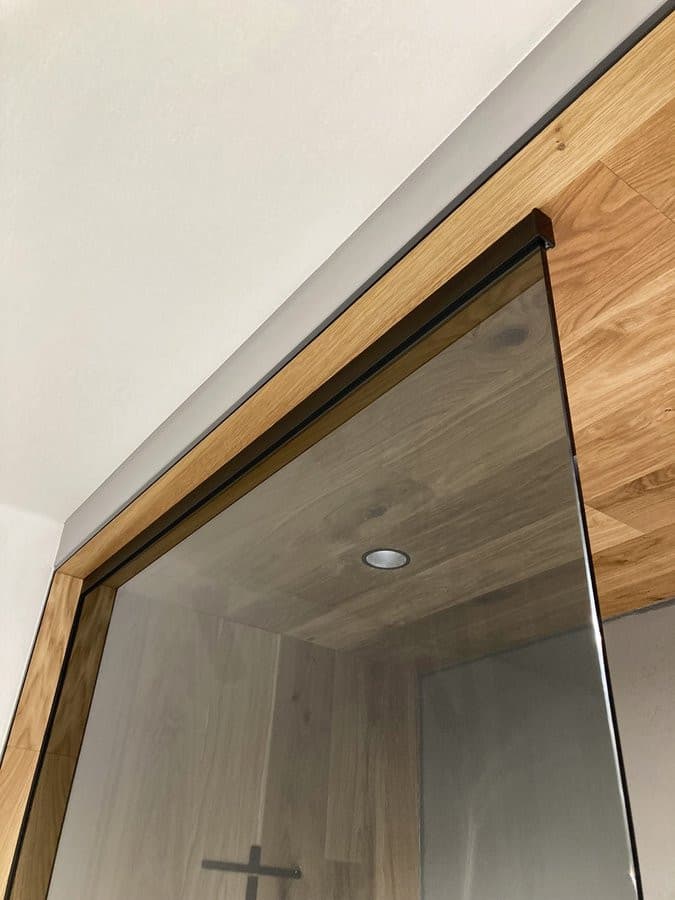 ARCHITEX zestaw do mocowania szkła, ściana-podłoga-sufit, 1615x2600mm, czarny mat