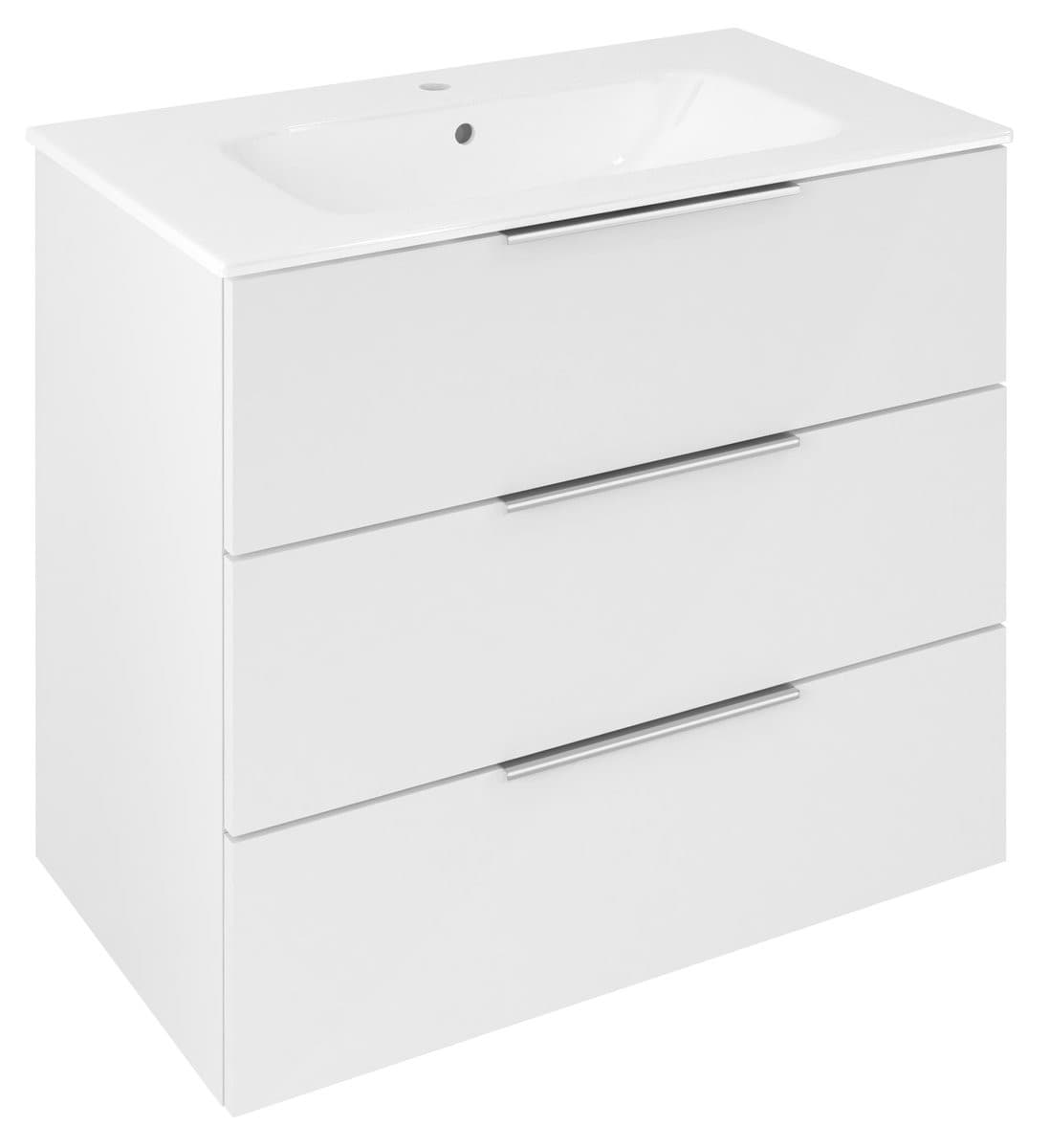 CIRASA szafka pod umywalkę 79,8x75x46cm, 3 szuflada , biały połysk