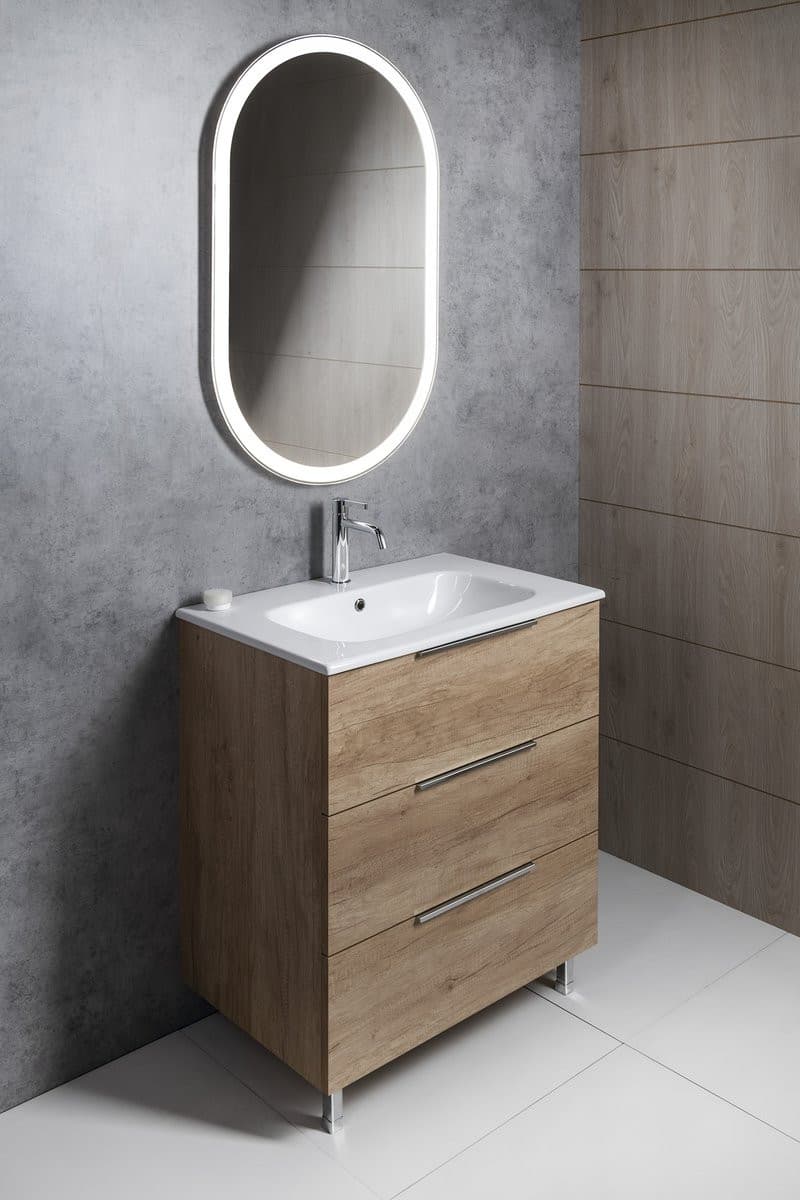 CIRASA szafka pod umywalkę 59,2x75x46cm, 3 szuflada , dąb cuneo