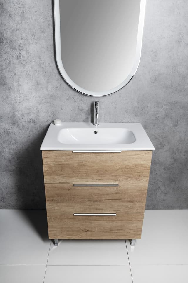 CIRASA szafka pod umywalkę 59,2x75x46cm, 3 szuflada , dąb cuneo