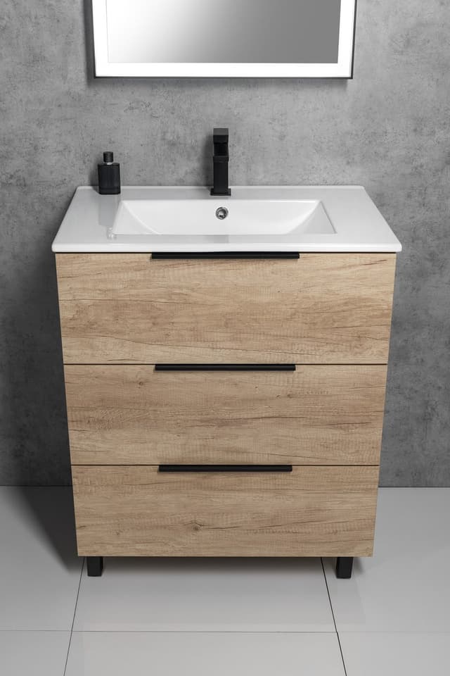CIRASA szafka pod umywalkę 59,2x75x46cm, 3 szuflada , dąb cuneo