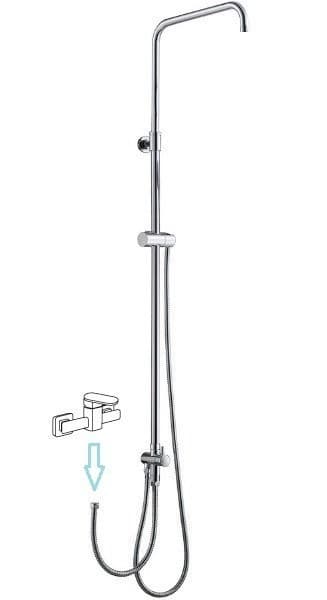 Zestaw prysznicowy do baterii chromowany bez deszczowni