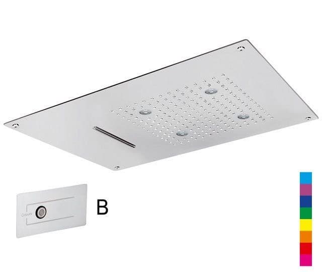 CHROMOTERAPIE deszczownica 55x40 cm z LED, kaskada, nierdzewna