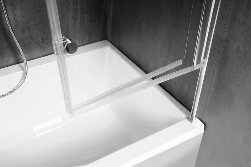 ODESSA pneumatyczny parawan wannowy 970mm z aluminium i szkłem