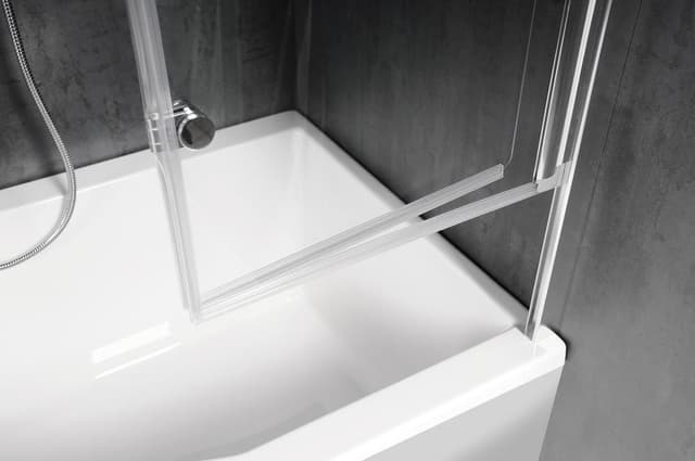 ODESSA pneumatyczny parawan wannowy 970mm z aluminium i szkłem